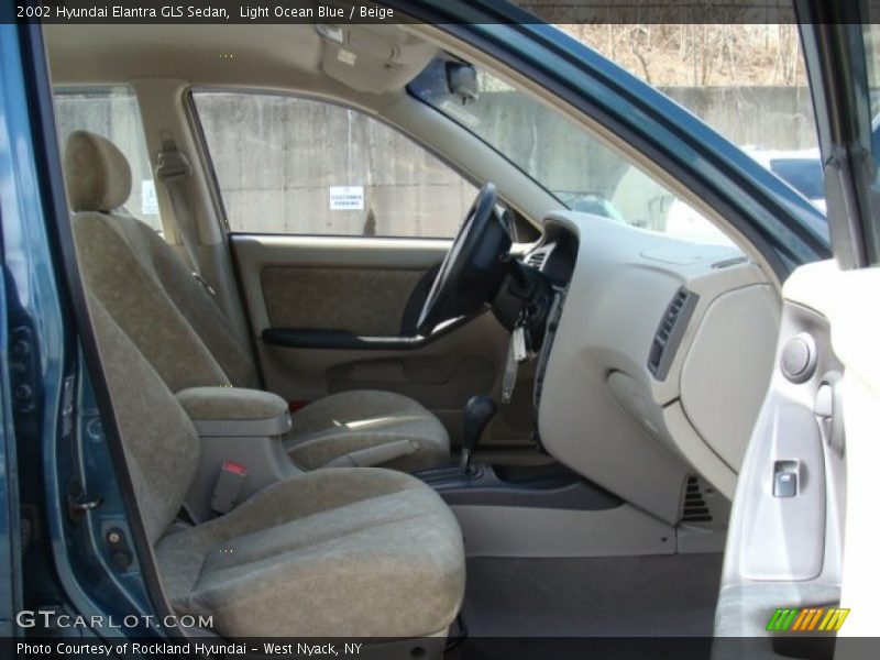 Light Ocean Blue / Beige 2002 Hyundai Elantra GLS Sedan