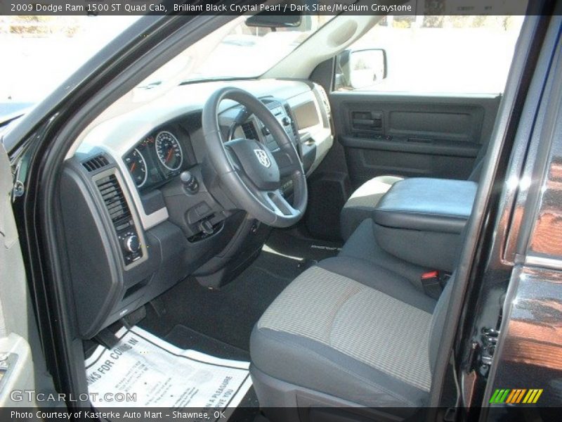 Brilliant Black Crystal Pearl / Dark Slate/Medium Graystone 2009 Dodge Ram 1500 ST Quad Cab