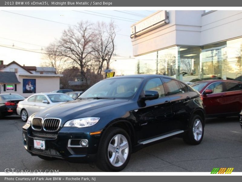 Midnight Blue Metallic / Sand Beige 2013 BMW X6 xDrive35i