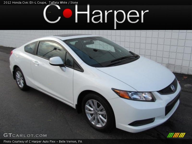 Taffeta White / Stone 2012 Honda Civic EX-L Coupe