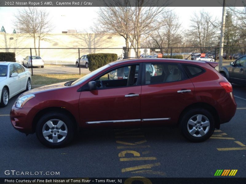 Cayenne Red / Gray 2012 Nissan Rogue S AWD