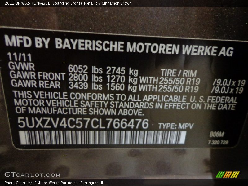 2012 X5 xDrive35i Sparkling Bronze Metallic Color Code B06