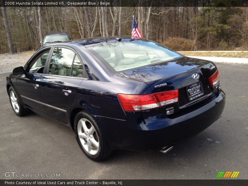 Deepwater Blue / Beige 2008 Hyundai Sonata Limited V6