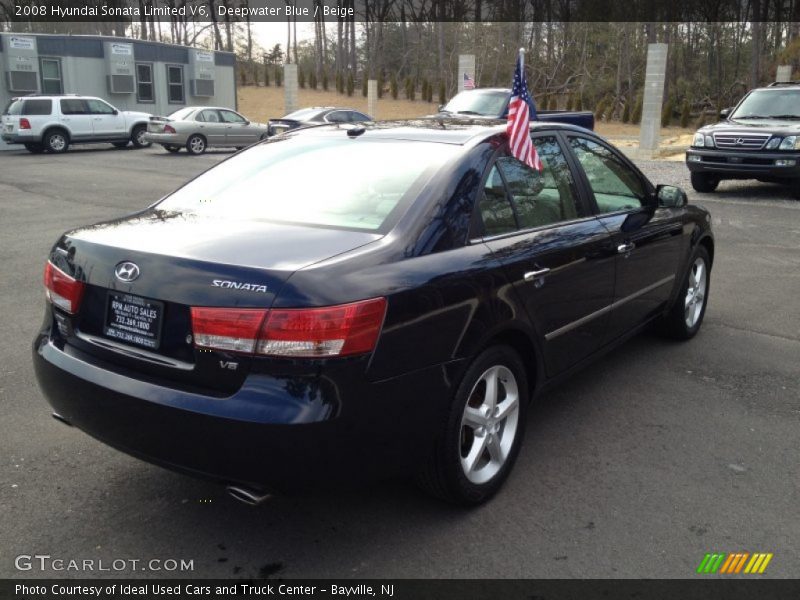 Deepwater Blue / Beige 2008 Hyundai Sonata Limited V6