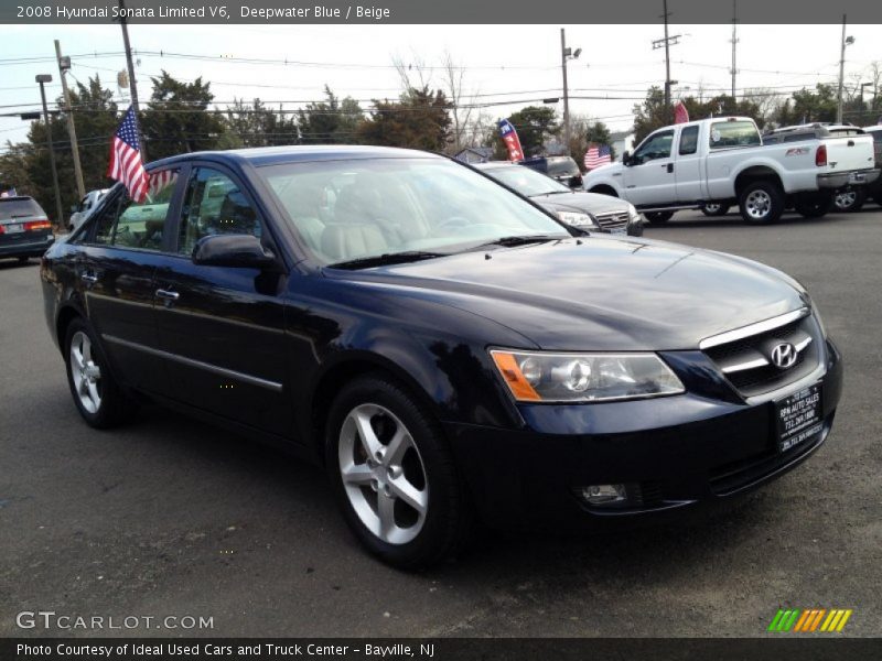 Deepwater Blue / Beige 2008 Hyundai Sonata Limited V6