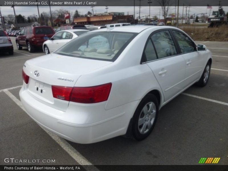 Powder White Pearl / Camel 2009 Hyundai Sonata GLS