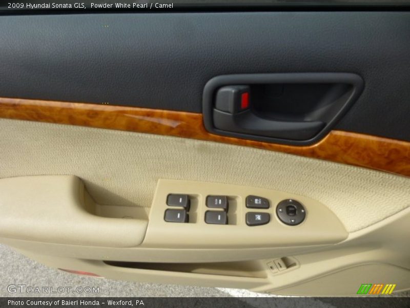 Powder White Pearl / Camel 2009 Hyundai Sonata GLS