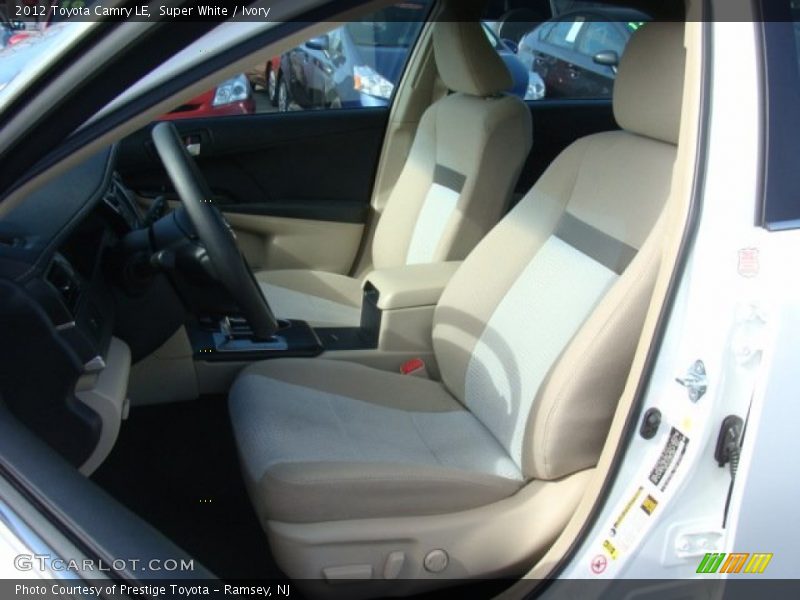 Front Seat of 2012 Camry LE