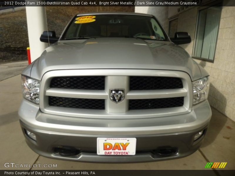 Bright Silver Metallic / Dark Slate Gray/Medium Graystone 2012 Dodge Ram 1500 Outdoorsman Quad Cab 4x4