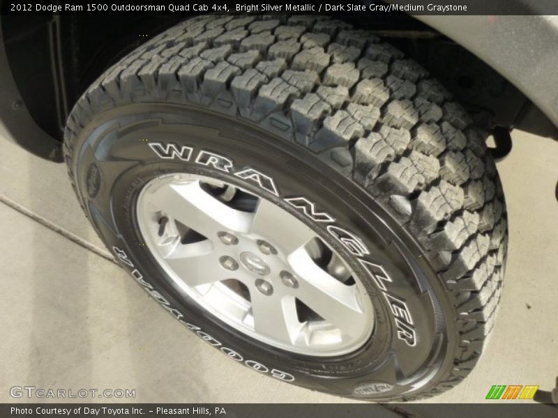Bright Silver Metallic / Dark Slate Gray/Medium Graystone 2012 Dodge Ram 1500 Outdoorsman Quad Cab 4x4