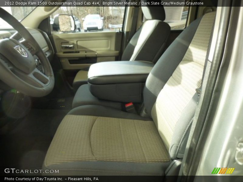 Bright Silver Metallic / Dark Slate Gray/Medium Graystone 2012 Dodge Ram 1500 Outdoorsman Quad Cab 4x4