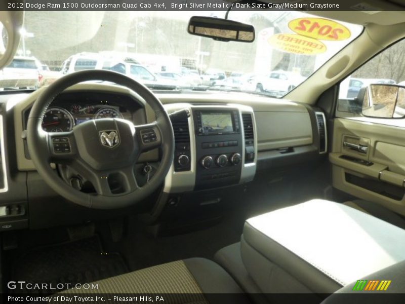 Bright Silver Metallic / Dark Slate Gray/Medium Graystone 2012 Dodge Ram 1500 Outdoorsman Quad Cab 4x4