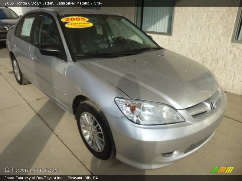 Satin Silver Metallic / Gray 2005 Honda Civic LX Sedan