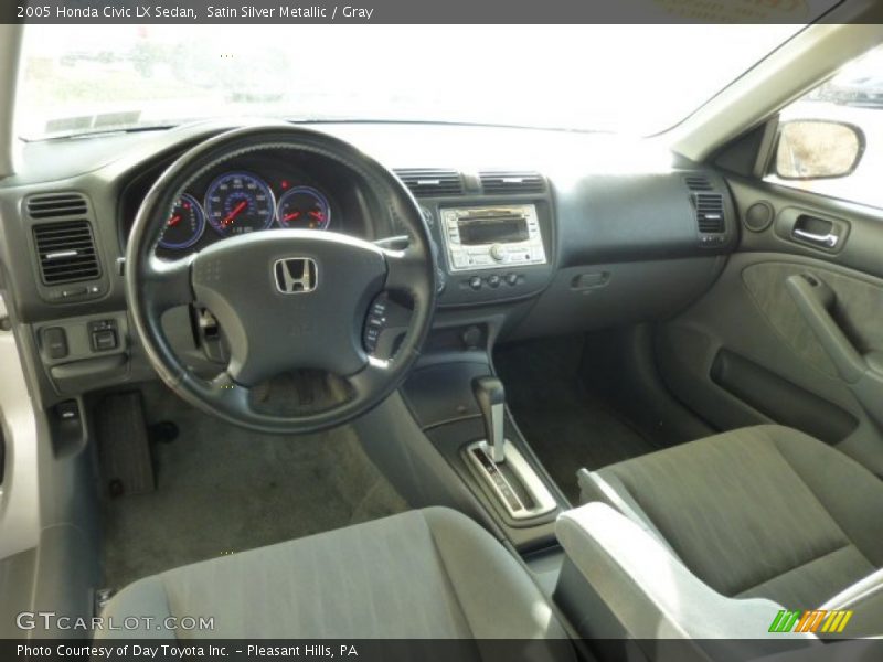 Satin Silver Metallic / Gray 2005 Honda Civic LX Sedan