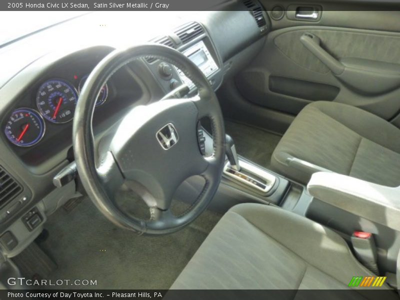 Satin Silver Metallic / Gray 2005 Honda Civic LX Sedan