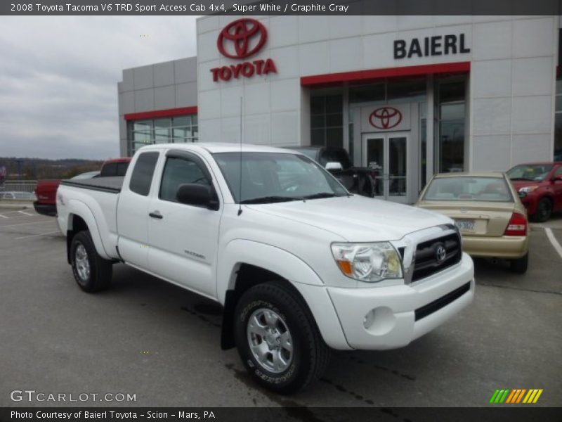 Super White / Graphite Gray 2008 Toyota Tacoma V6 TRD Sport Access Cab 4x4