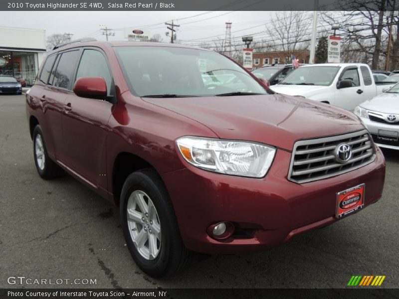 Salsa Red Pearl / Black 2010 Toyota Highlander SE 4WD