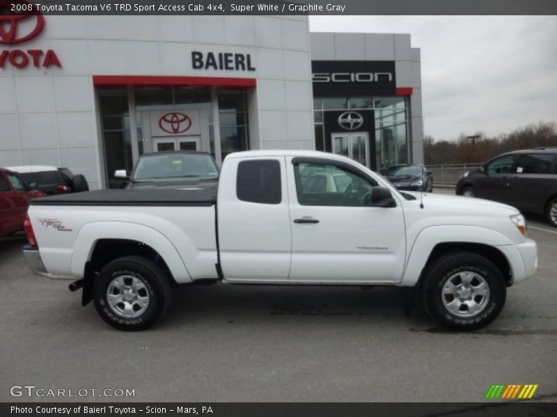 Super White / Graphite Gray 2008 Toyota Tacoma V6 TRD Sport Access Cab 4x4