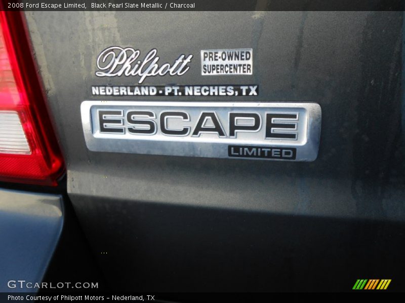 Black Pearl Slate Metallic / Charcoal 2008 Ford Escape Limited