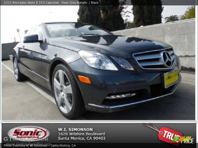 Steel Grey Metallic / Black 2013 Mercedes-Benz E 350 Cabriolet