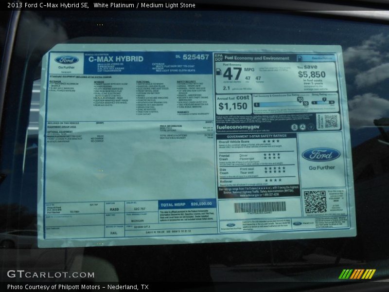 White Platinum / Medium Light Stone 2013 Ford C-Max Hybrid SE