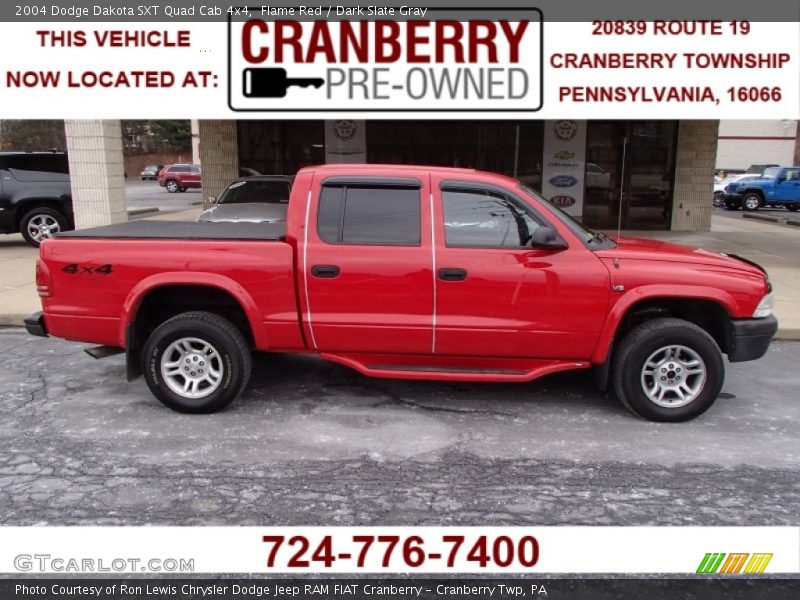 Flame Red / Dark Slate Gray 2004 Dodge Dakota SXT Quad Cab 4x4