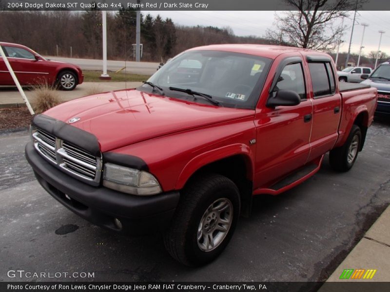 Flame Red / Dark Slate Gray 2004 Dodge Dakota SXT Quad Cab 4x4