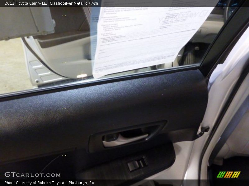 Classic Silver Metallic / Ash 2012 Toyota Camry LE