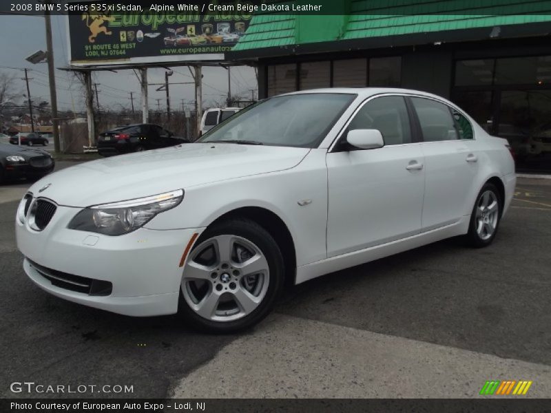 Alpine White / Cream Beige Dakota Leather 2008 BMW 5 Series 535xi Sedan