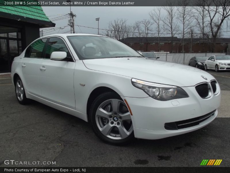 Alpine White / Cream Beige Dakota Leather 2008 BMW 5 Series 535xi Sedan