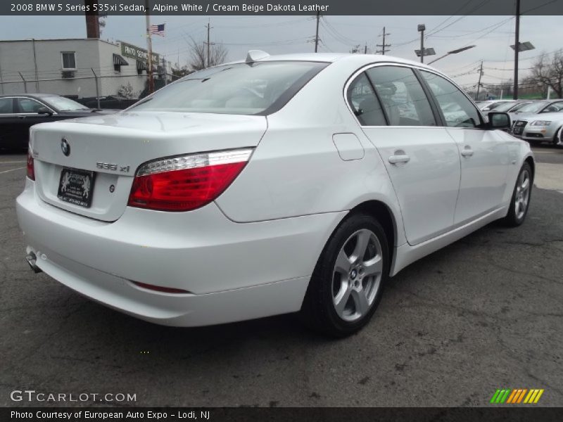 Alpine White / Cream Beige Dakota Leather 2008 BMW 5 Series 535xi Sedan