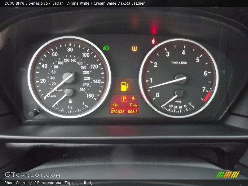 Alpine White / Cream Beige Dakota Leather 2008 BMW 5 Series 535xi Sedan