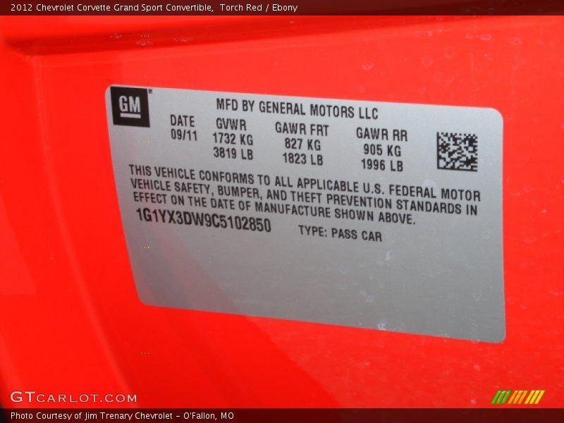 Torch Red / Ebony 2012 Chevrolet Corvette Grand Sport Convertible