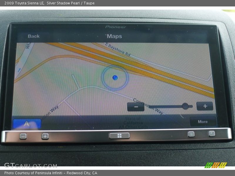 Navigation of 2009 Sienna LE