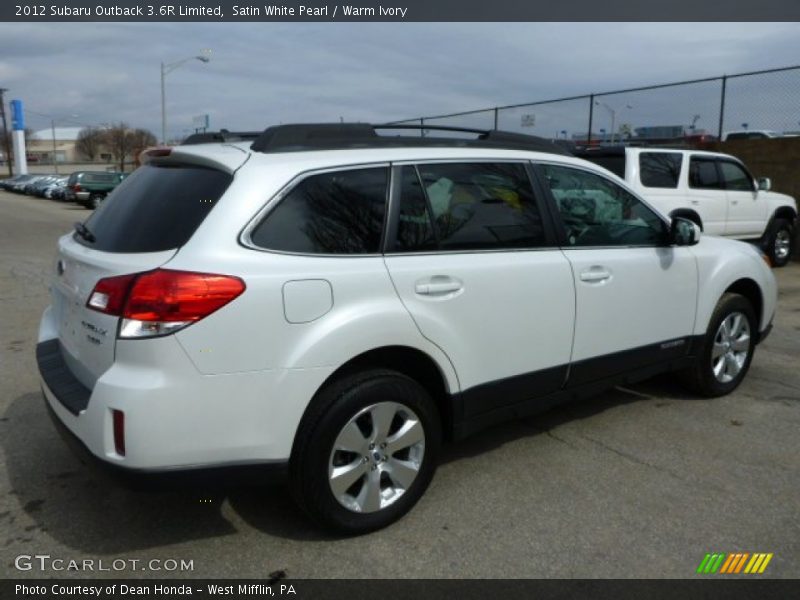 Satin White Pearl / Warm Ivory 2012 Subaru Outback 3.6R Limited