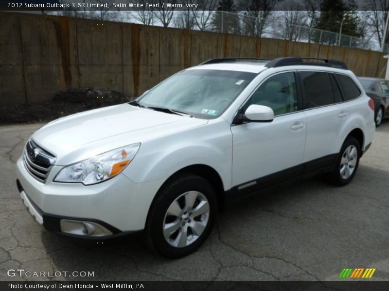 Satin White Pearl / Warm Ivory 2012 Subaru Outback 3.6R Limited