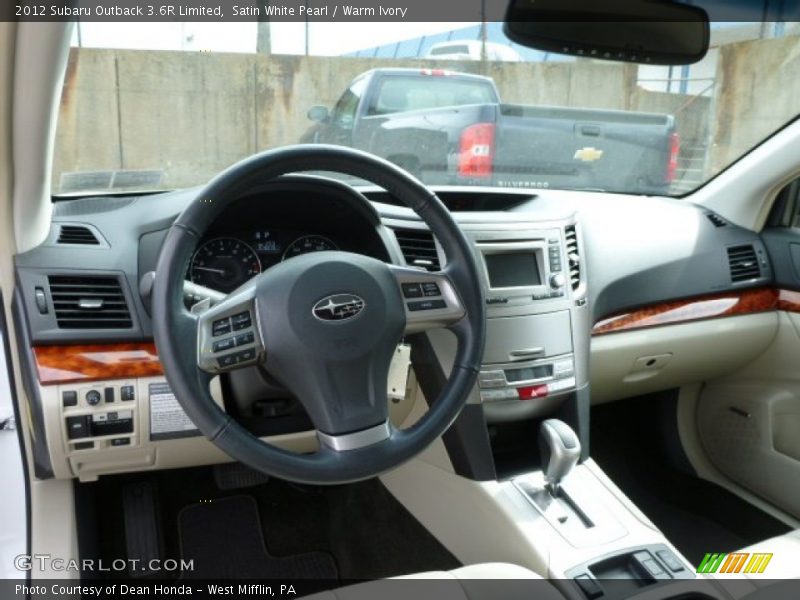 Satin White Pearl / Warm Ivory 2012 Subaru Outback 3.6R Limited