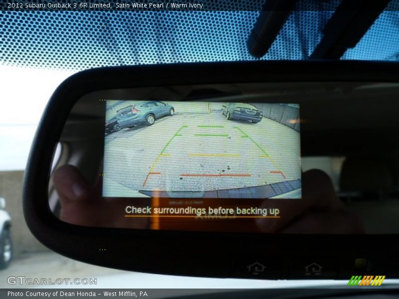 Satin White Pearl / Warm Ivory 2012 Subaru Outback 3.6R Limited