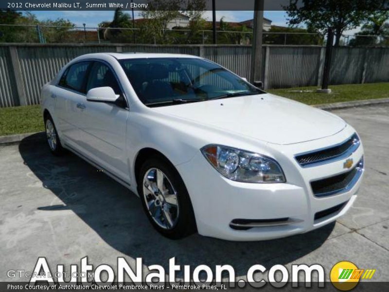 Summit White / Ebony 2012 Chevrolet Malibu LT
