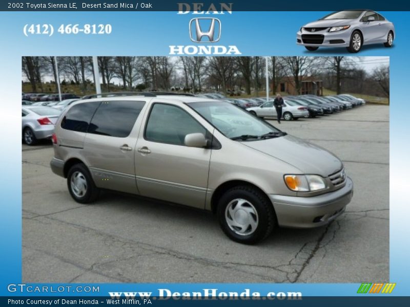 Desert Sand Mica / Oak 2002 Toyota Sienna LE