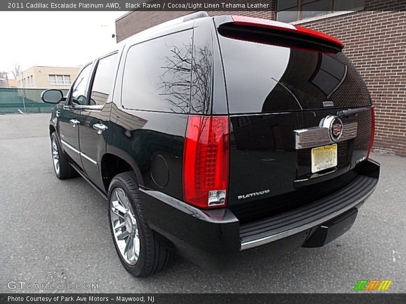 Black Raven / Cocoa/Light Linen Tehama Leather 2011 Cadillac Escalade Platinum AWD