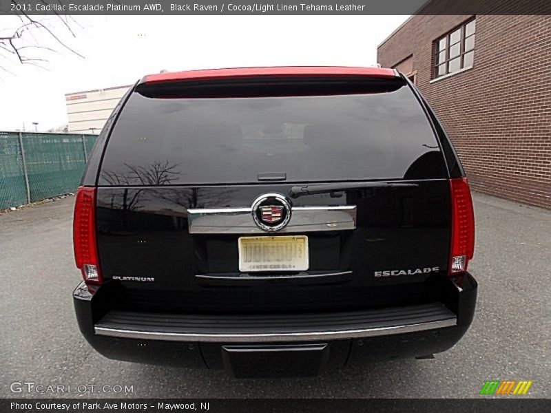 Black Raven / Cocoa/Light Linen Tehama Leather 2011 Cadillac Escalade Platinum AWD