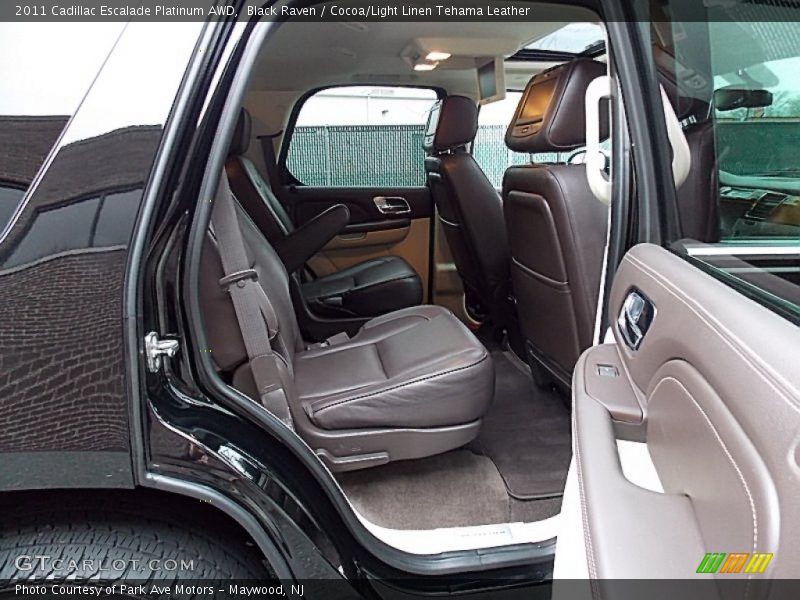 Black Raven / Cocoa/Light Linen Tehama Leather 2011 Cadillac Escalade Platinum AWD