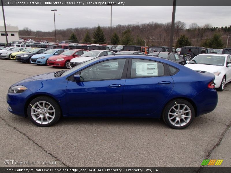 Blue Streak Pearl Coat / Black/Light Diesel Gray 2013 Dodge Dart SXT