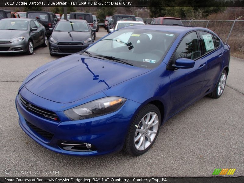 Blue Streak Pearl Coat / Black/Light Diesel Gray 2013 Dodge Dart SXT