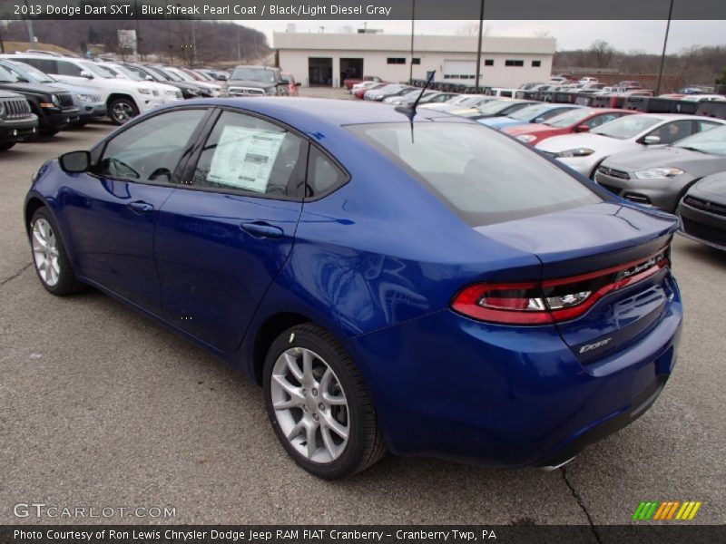 Blue Streak Pearl Coat / Black/Light Diesel Gray 2013 Dodge Dart SXT