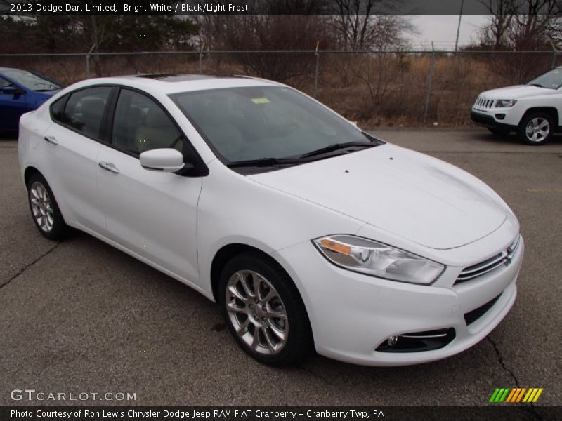 Bright White / Black/Light Frost 2013 Dodge Dart Limited