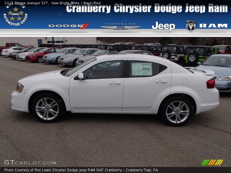 New Bright White / Black/Red 2013 Dodge Avenger SXT