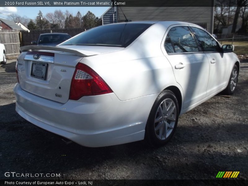 White Platinum Tri-coat Metallic / Camel 2010 Ford Fusion SEL V6