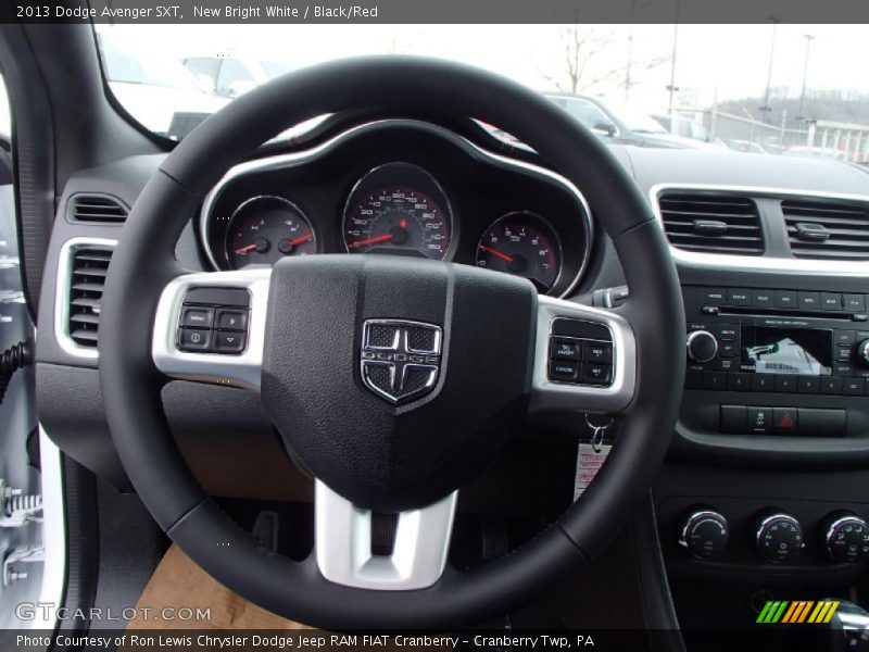 New Bright White / Black/Red 2013 Dodge Avenger SXT